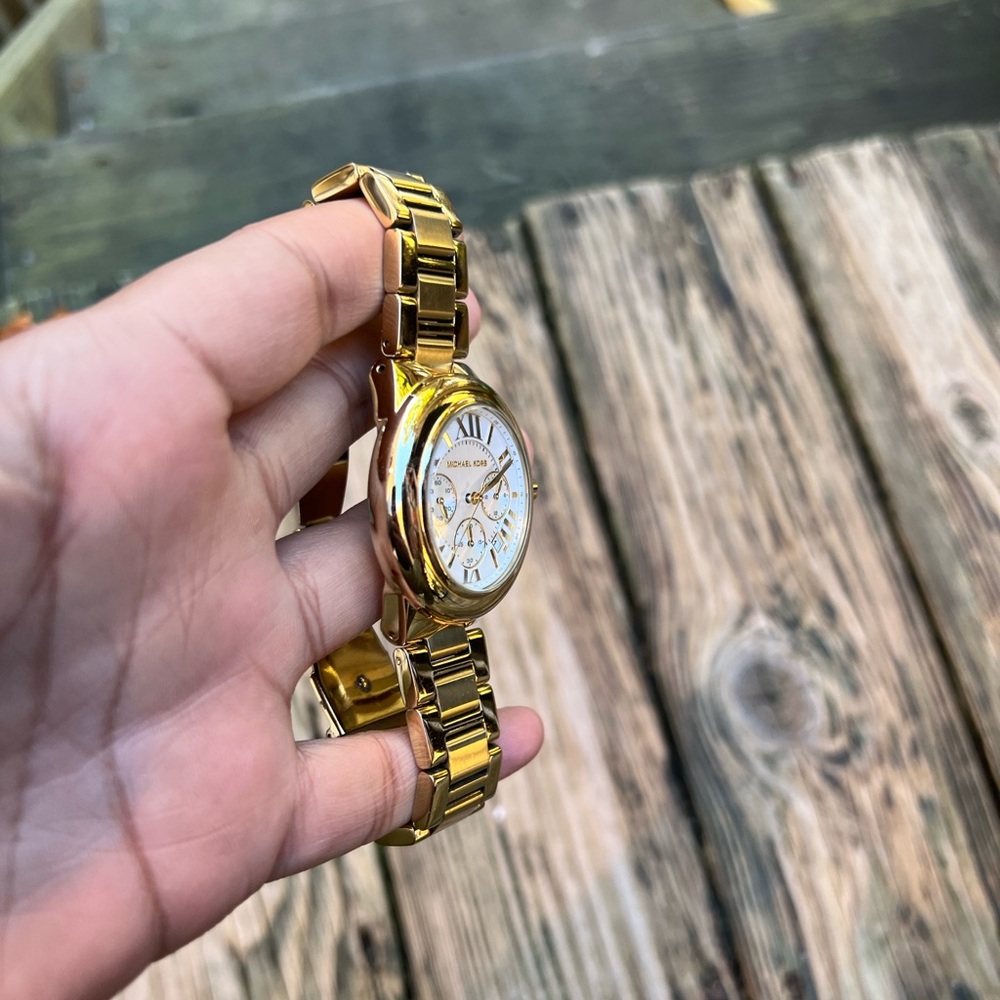Michael Kors Women's Camille Chronograph Gold-Tone  Watch 43mm - Picture 3 of 10